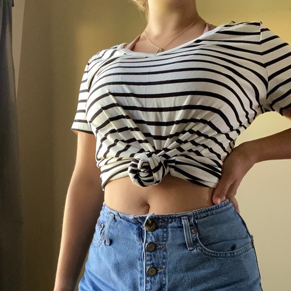 Striped v-neck tee - Picture 3 of 3